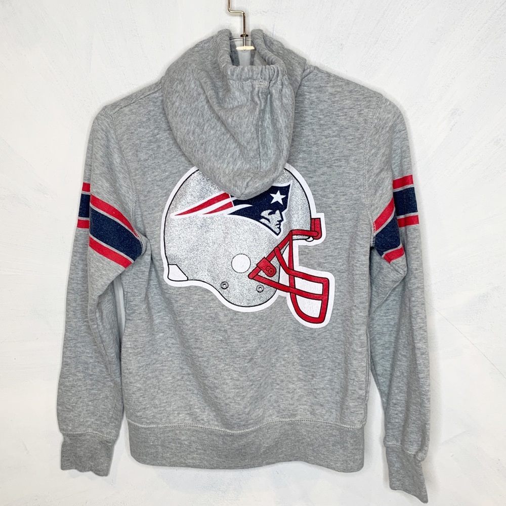 NFL Juniors New England Patriots Gray Sparkle Helmet Hoodie Medium